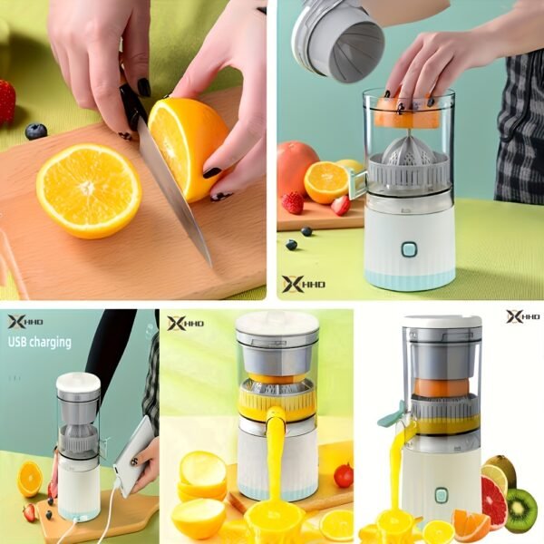 HHD Portable Citrus Juicer - Multi-Functional, Automatic Orange & Lemon Squeezer with Detachable Design, USB Rechargeable Battery, Food-Grade PP Material, Button Control - Ideal for Fresh Juice at Home, Home Juice Making|Modern Kitchen Appliance|Safe Juic - Image 4