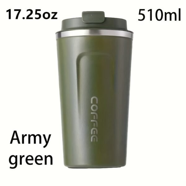 380ml/510ml Double Wall Stainless Steel 1pc Insulated Coffee Mug, Leak-Proof, Portable, Sealable Lid, BPA-Free, Ideal for Outdoor Camping, Travel, Sports, Gym, Car Use, Hot and Cold Beverages, Perfect Gift - Image 35