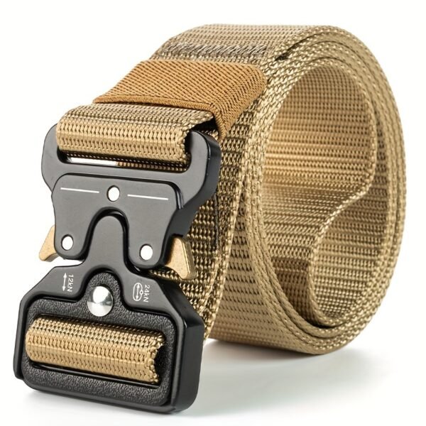 Heavy-Duty Tactical Belt for Men - 49inch/125cm Adjustable Length, Quick-Release Buckle, Durable Nylon Canvas, Sporty Style, Comfortable Wear, Perfect for Outdoor Activities and Everyday Use - Image 9