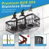 5 Pack Rustproof Stainless Steel Adhesive Shower Caddy, Large Capacity No Drilling Shelves for Bathroom Storage & Home Decor - Image 4