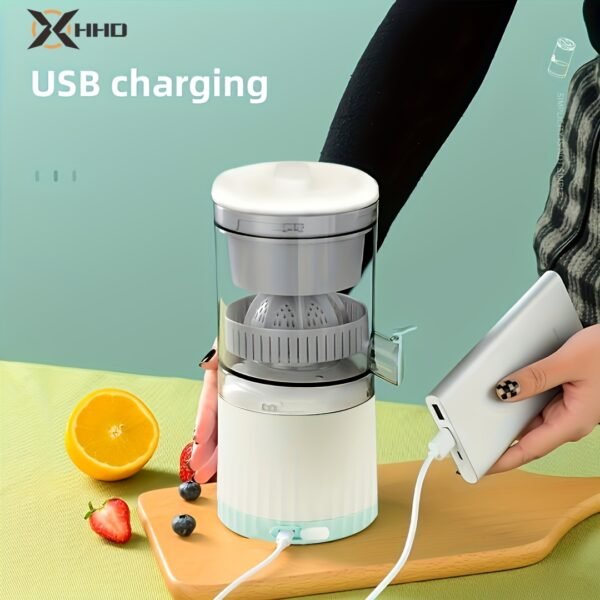 HHD Portable Citrus Juicer - Multi-Functional, Automatic Orange & Lemon Squeezer with Detachable Design, USB Rechargeable Battery, Food-Grade PP Material, Button Control - Ideal for Fresh Juice at Home, Home Juice Making|Modern Kitchen Appliance|Safe Juic - Image 3
