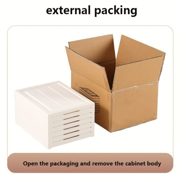 1pc Stackable Folding Shoe Box - Space Saving, Dust Proof, 2/3/6/9-Tier Storage Organizer with Door for Entryway, Bedroom, Home, Dorm - Compact, Versatile, Easy Assembly, Multi-Functional Design - Image 6