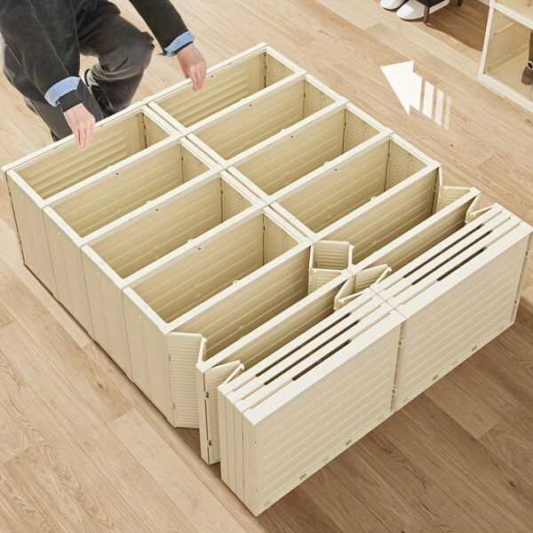 Foldable Shoe Rack - Transparent, Stackable Plastic Storage Boxes with Doors for Closets, Easy to Assemble - Image 6