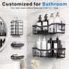 5 Pack Rustproof Stainless Steel Adhesive Shower Caddy, Large Capacity No Drilling Shelves for Bathroom Storage & Home Decor