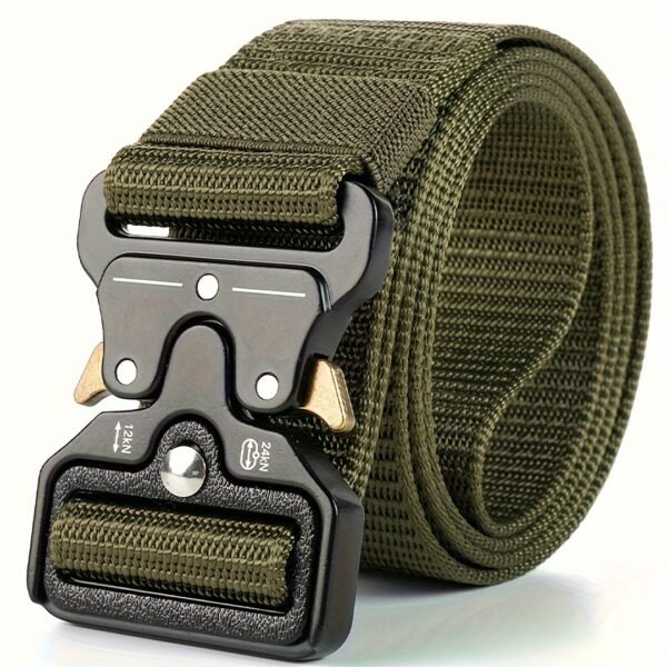 Heavy-Duty Tactical Belt for Men - 49inch/125cm Adjustable Length, Quick-Release Buckle, Durable Nylon Canvas, Sporty Style, Comfortable Wear, Perfect for Outdoor Activities and Everyday Use - Image 7