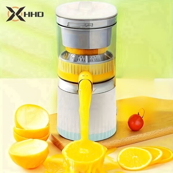 HHD Portable Citrus Juicer - Multi-Functional, Automatic Orange & Lemon Squeezer with Detachable Design, USB Rechargeable Battery, Food-Grade PP Material, Button Control - Ideal for Fresh Juice at Home, Home Juice Making|Modern Kitchen Appliance|Safe Juic