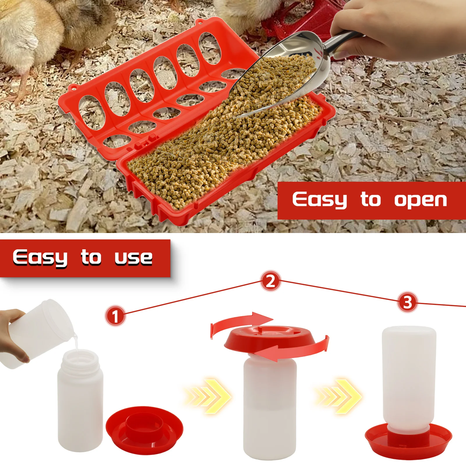Chicken Feeder Automatic Water Feeder For Chicks Quails Chicks Feed Box Automatic Feeder Small Automatic Water Dispenser - Image 4